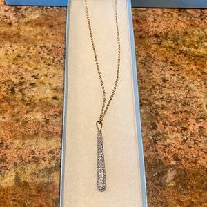 Long, Gold, Pave drop necklace